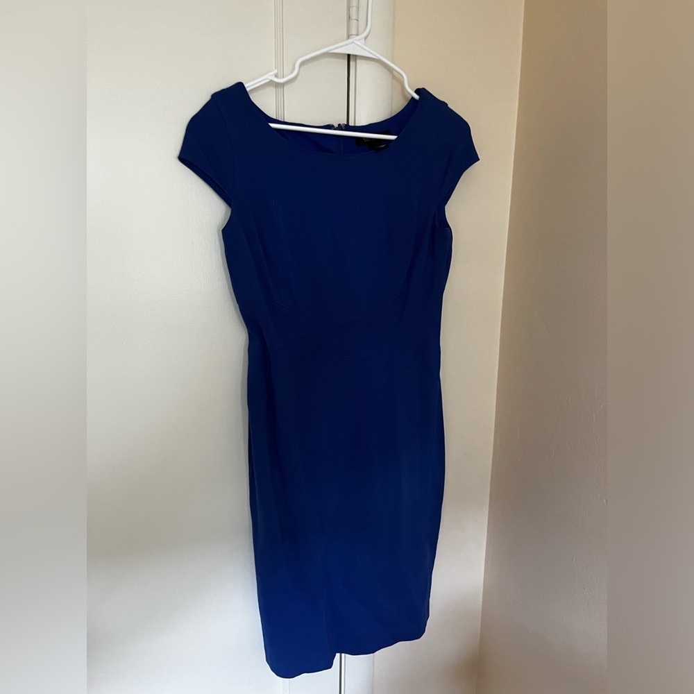 White House Black Market Cobalt Blue Cap Sleeve Mini Dress - Stretch, fitting